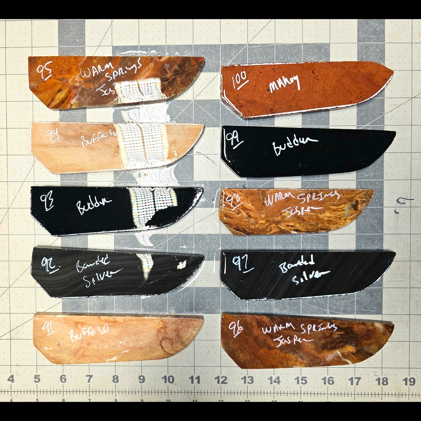 Page 10, Knife Blade Preforms,Flintknapping Slabs.