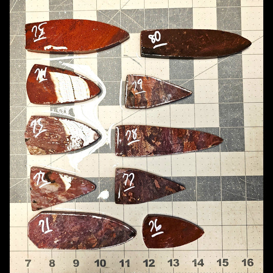 Page 8, Fancy Jasper Preforms,Flintknapping Slabs.