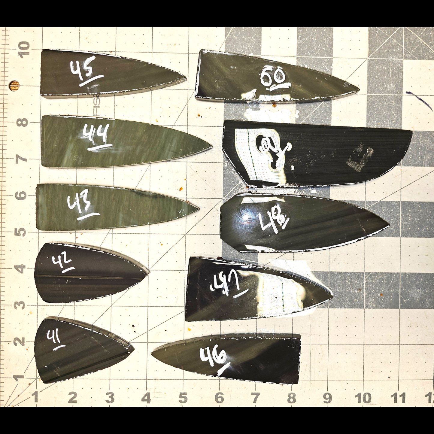 Page 5, Burns Green Obsidian Preforms,Flintknapping Slabs.