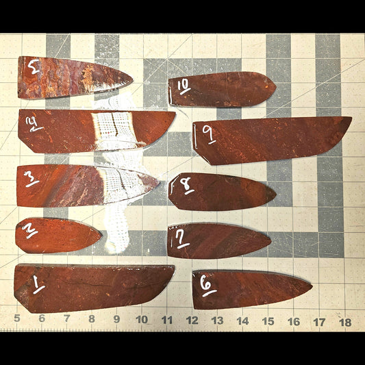 Page 1, Fancy Jasper Preforms,Flintknapping Slabs.