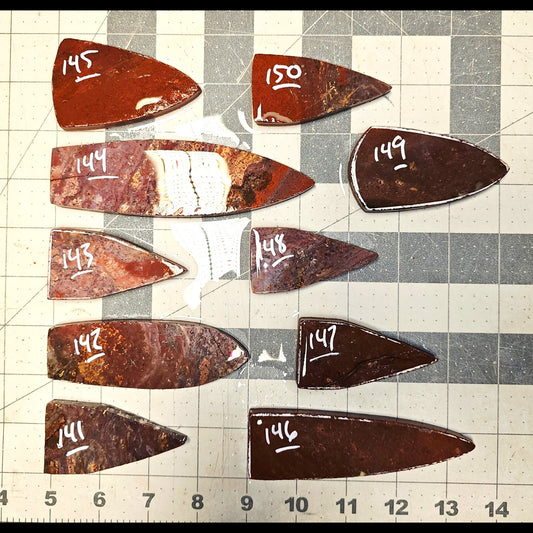 Page 14, Fancy Jasper Preforms,Flintknapping Slabs.