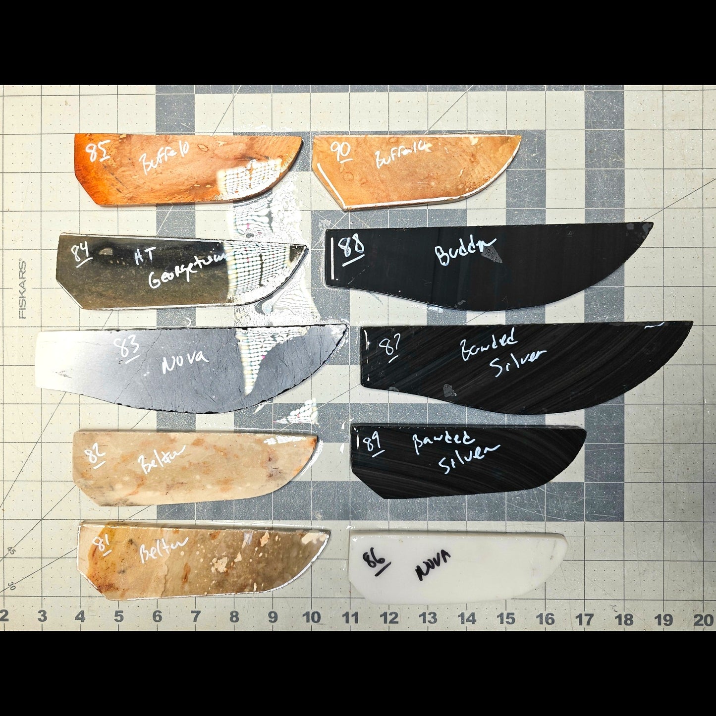 Page 9, Knife Blade Preforms,Flintknapping Slabs.