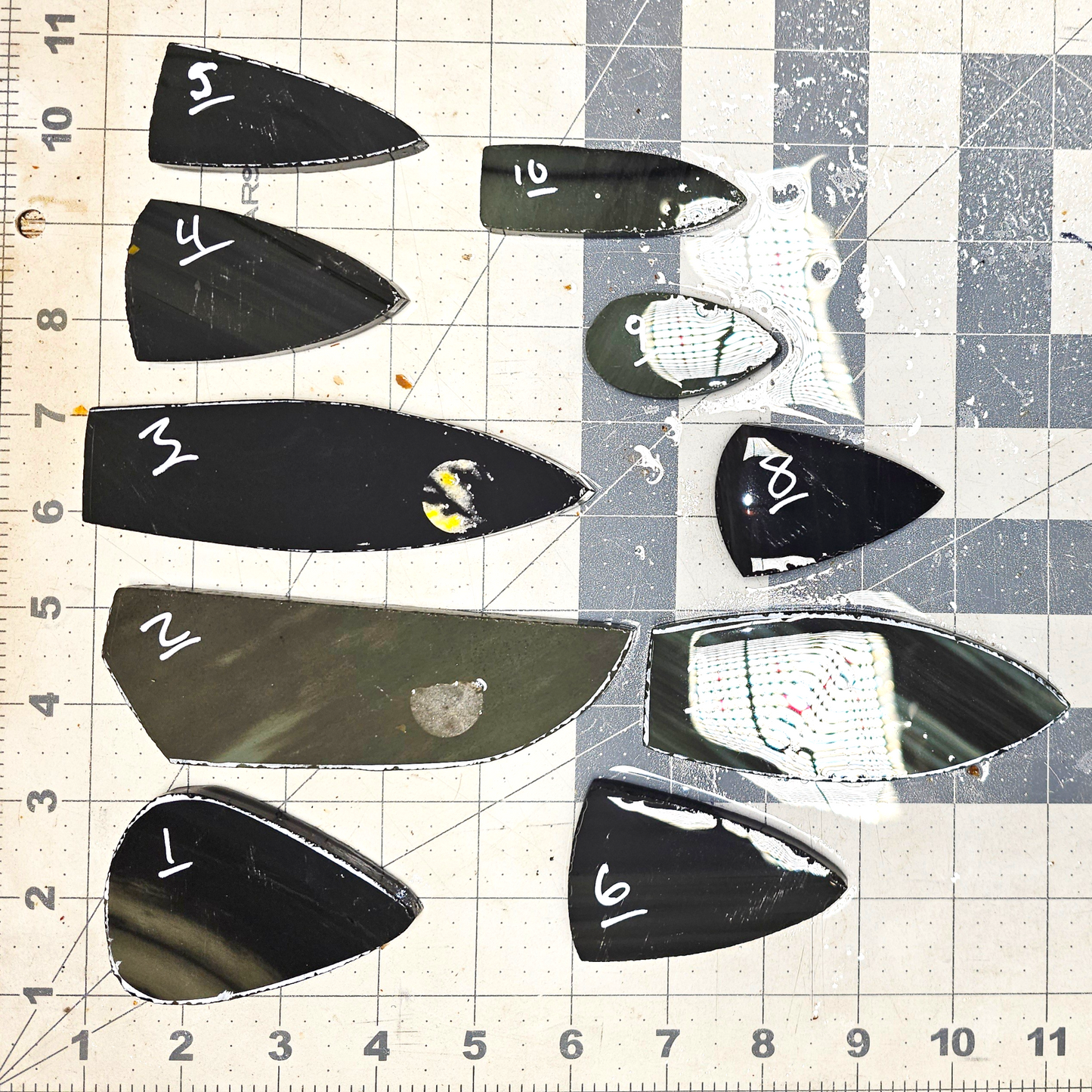 Page 1, Burns Green Obsidian Preforms,Flintknapping Slabs.