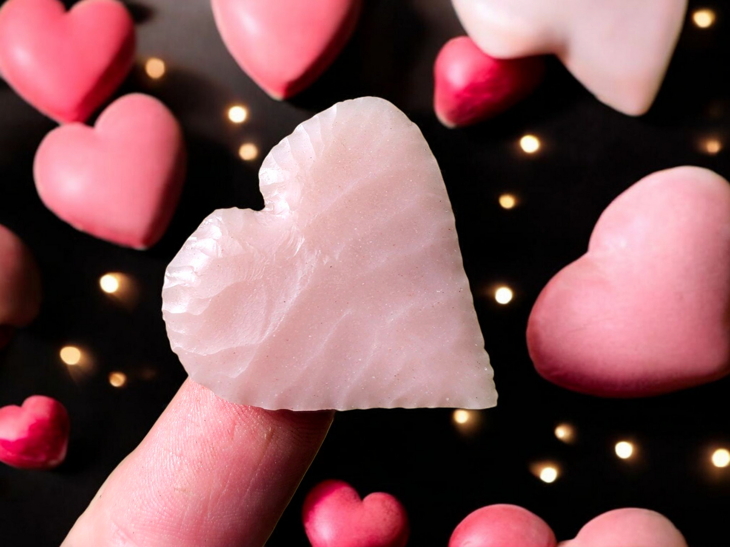 Pink Novaculite Heart Preforms,Flintknapping Slabs.