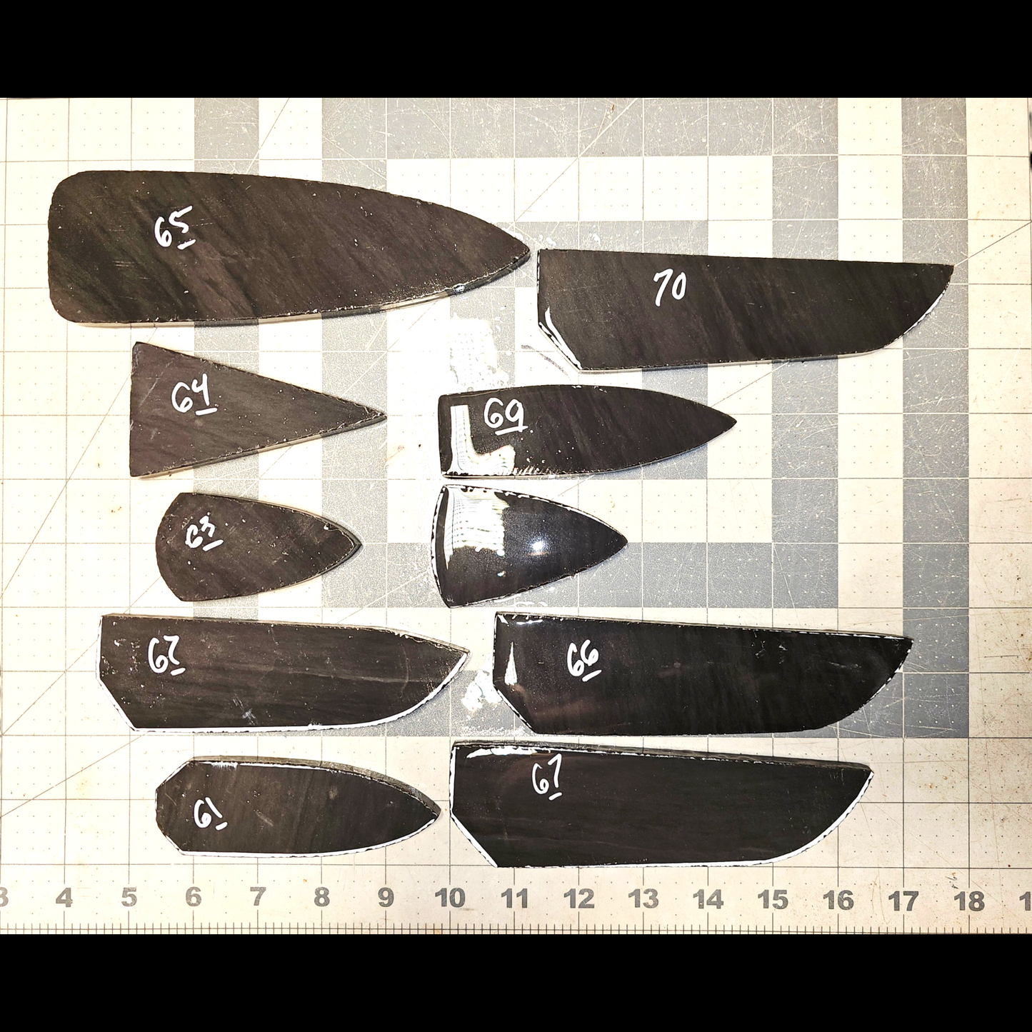 Page 7 Dacite Preforms, Black Butter Dacite, Flintknapping Slabs.