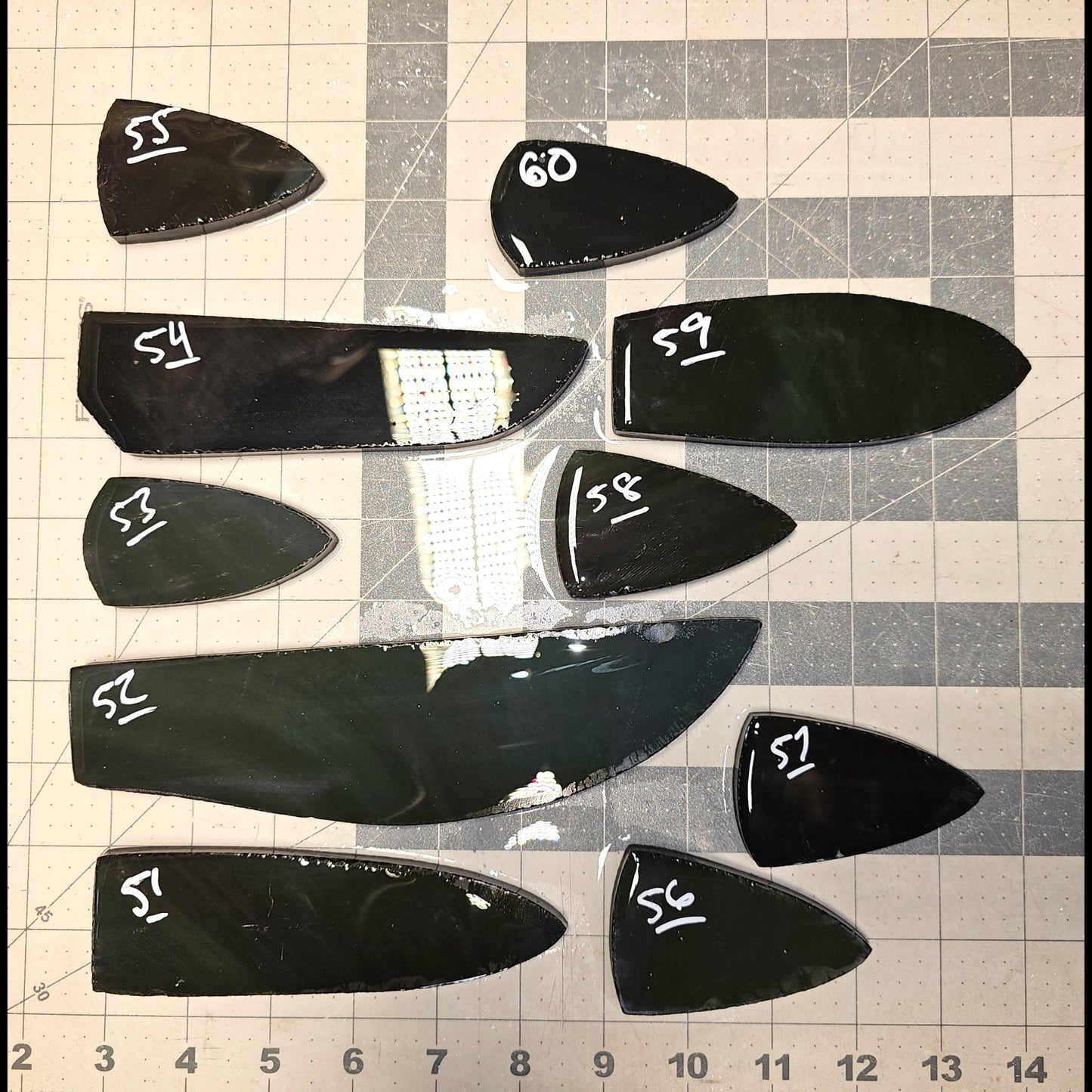 Page 6 Mexican Rainbow Obsidian Preforms, Flintknapping Slabs.