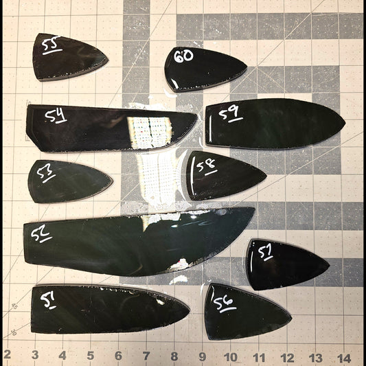Page 6 Mexican Rainbow Obsidian Preforms, Flintknapping Slabs.