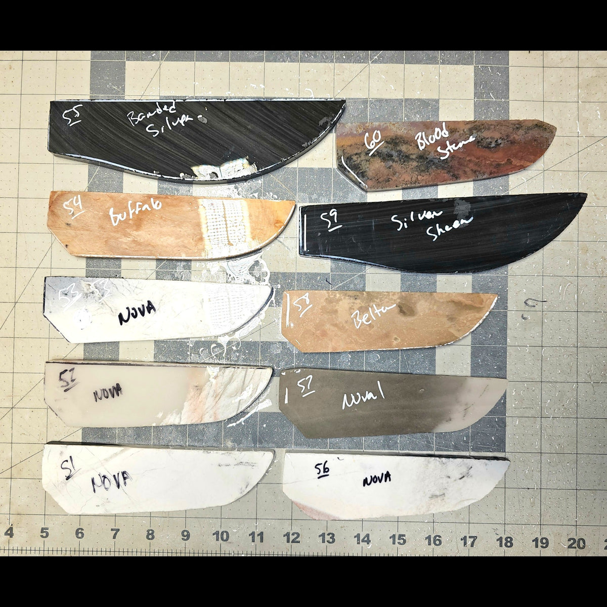 Page 6, Knife Blade Preforms,Flintknapping Slabs.