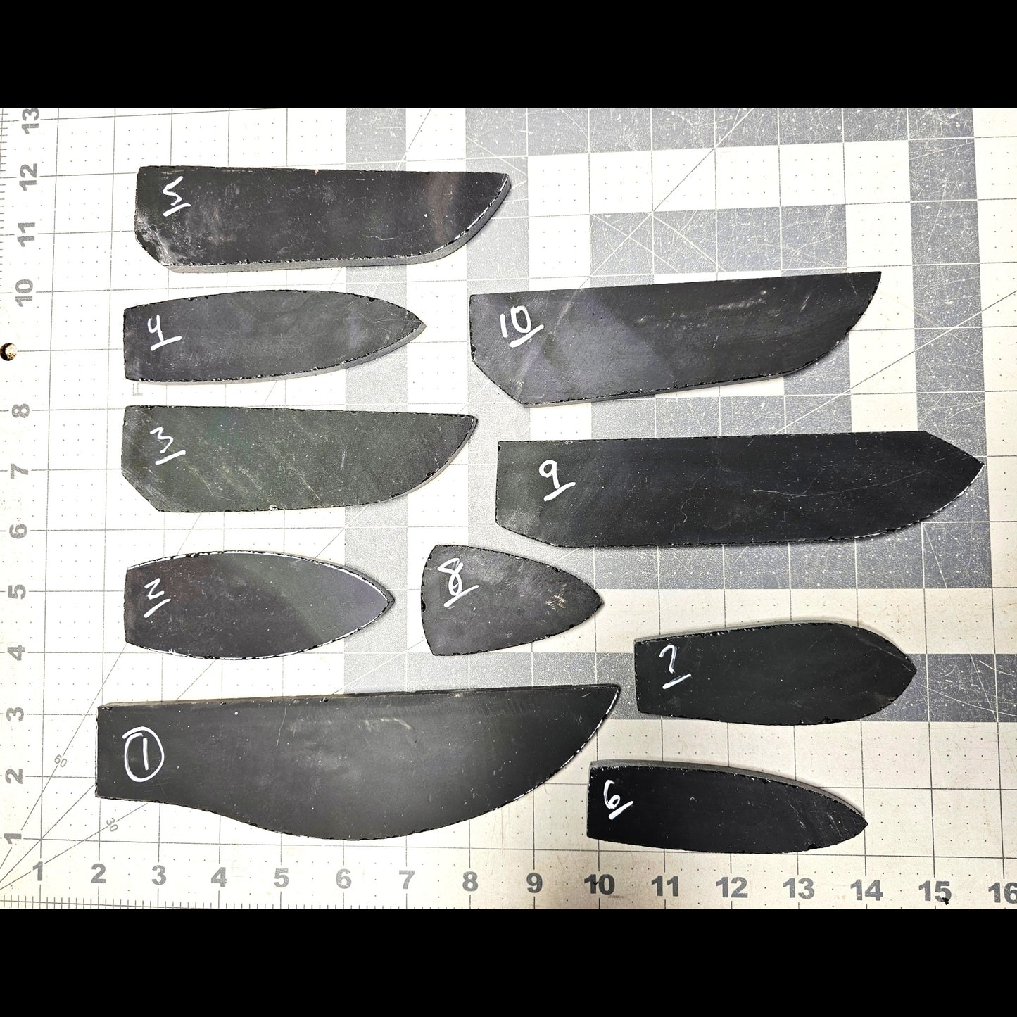 Page 1 Mexican Rainbow Obsidian Preforms, Flintknapping Slabs.