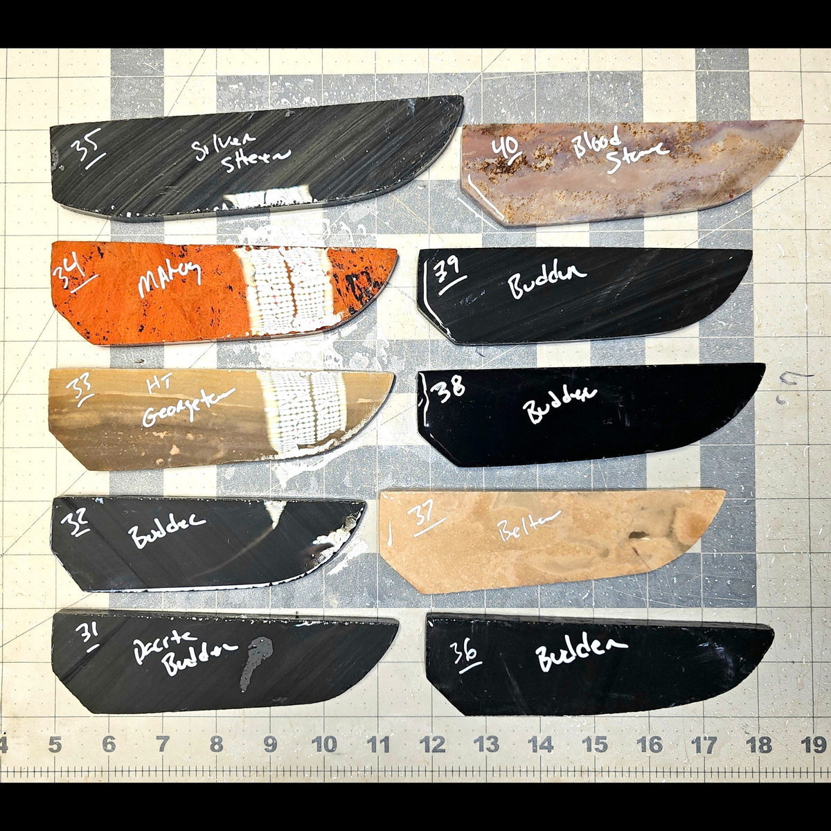Page 4, Knife Blade Preforms,Flintknapping Slabs.