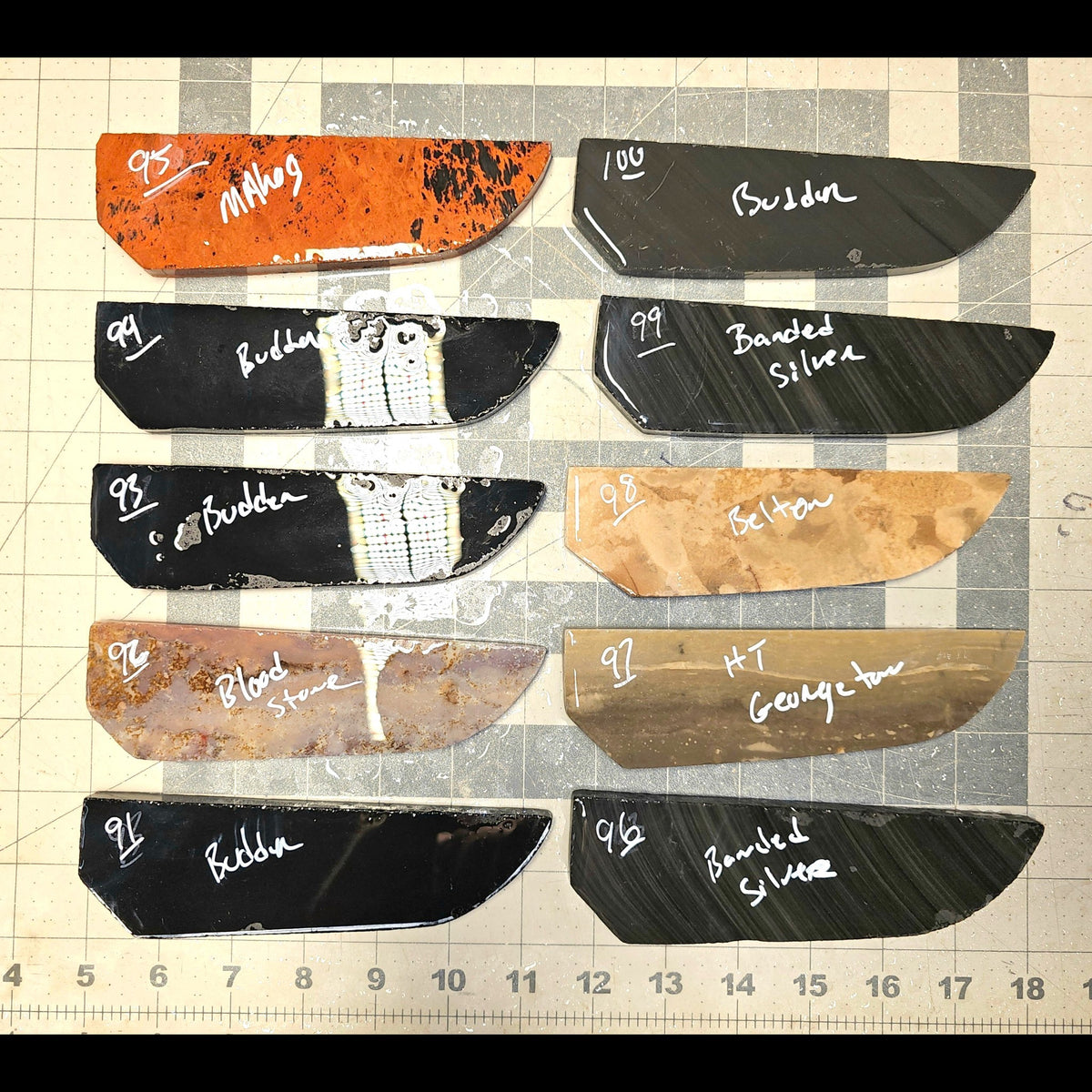 Page 10, Knife Blade Preforms,Flintknapping Slabs.