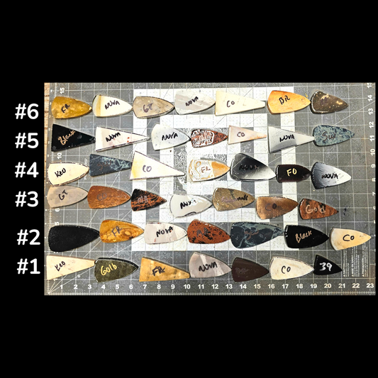Page 1 Arrowhead Preforms, Mixed Material  Performs,Flintknapping Slabs.