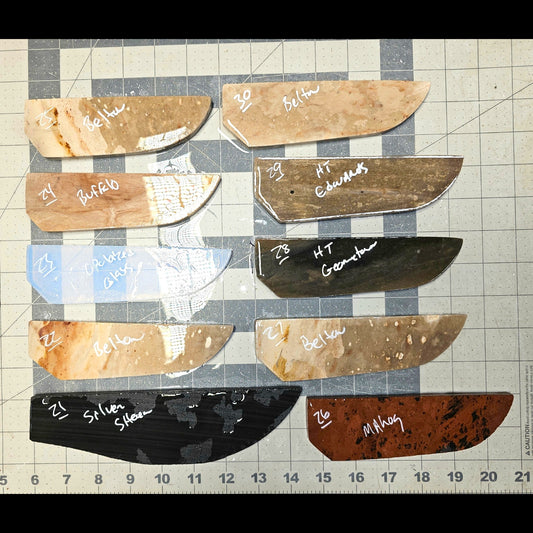 Page 3, Knife Blade Preforms,Flintknapping Slabs.