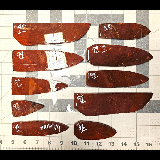 Page 10, Fancy Jasper Preforms,Flintknapping Slabs.