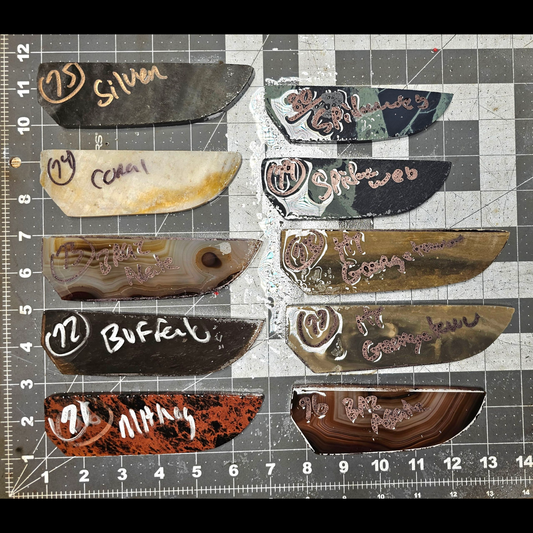 Page 8, Knife Blade Preforms,Flintknapping Slabs.