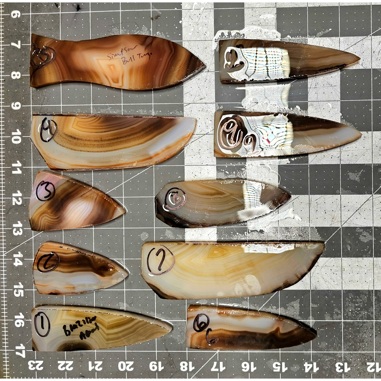 Page 1, Brazilian Agate Preforms,Flintknapping Slabs.