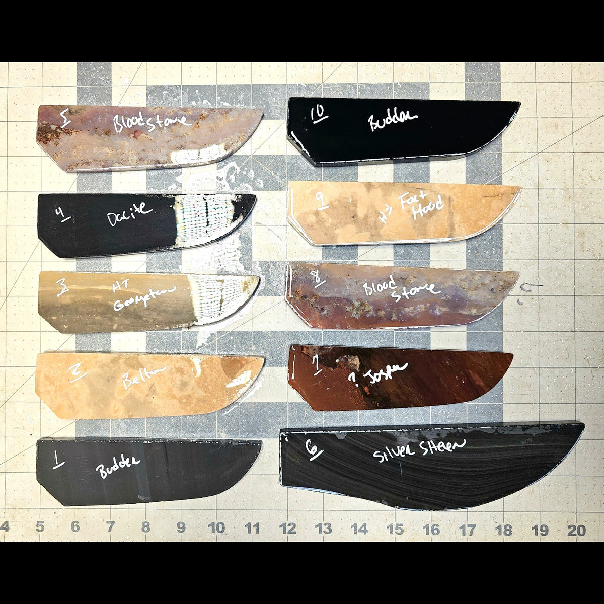Page 1, Knife Blade Preforms,Flintknapping Slabs.