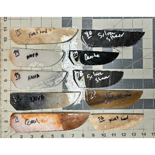 Page 8, Knife Blade Preforms,Flintknapping Slabs.