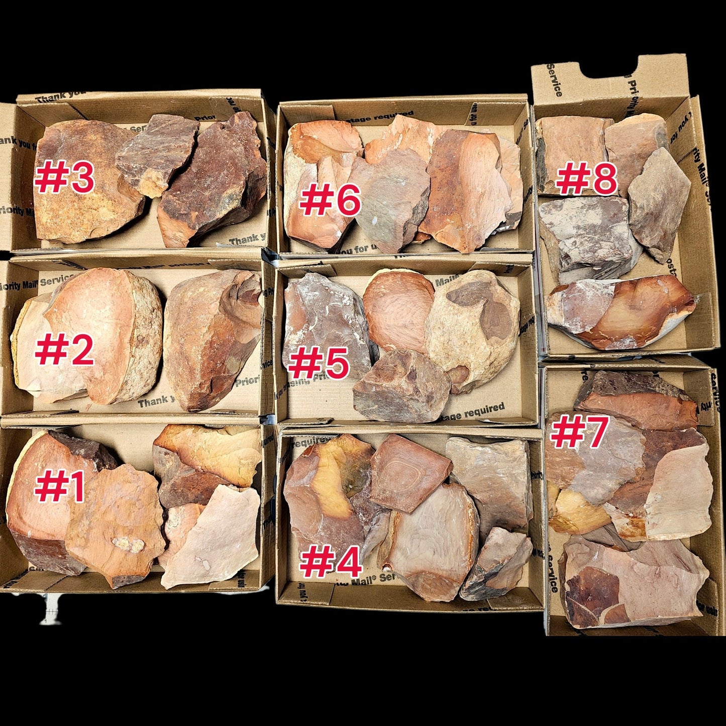 Page 1, 3+ Pounds Heat Treated Buffalo River Flint, Flintknapping,