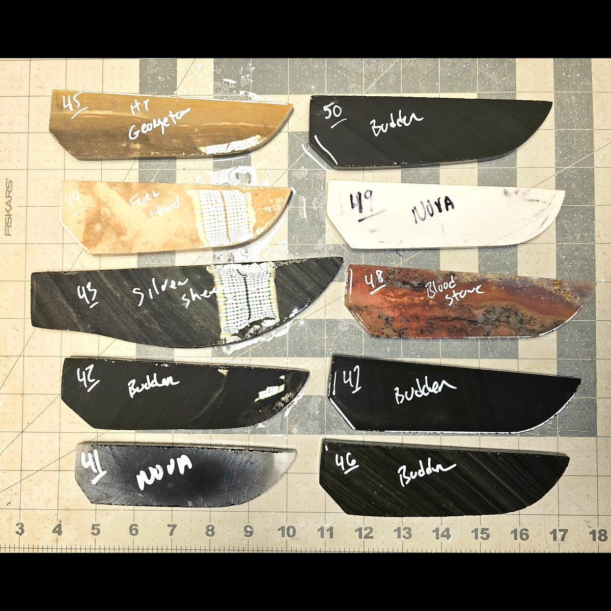 Page 5, Knife Blade Preforms,Flintknapping Slabs.