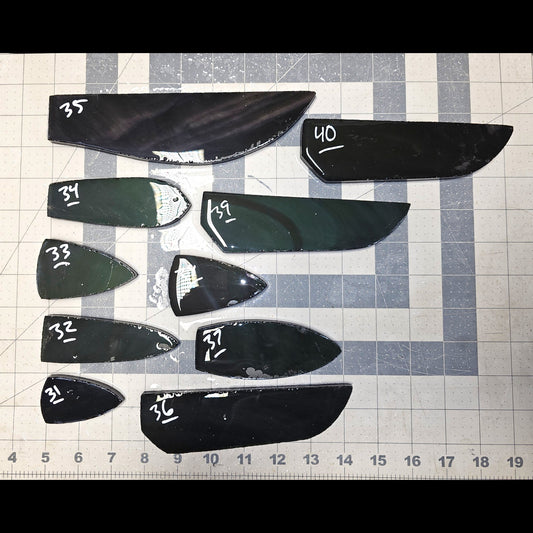 Page 4 Rainbow Obsidian Preforms, Flintknapping Slabs.