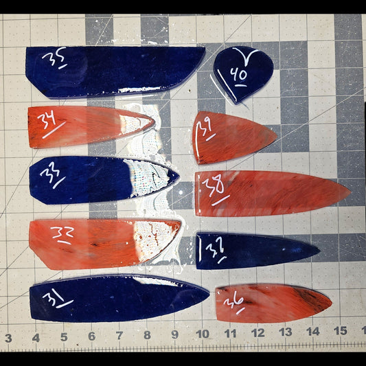 Page 4 Cherry & Blue Quartz Glass Preforms, Flintknapping Slabs.