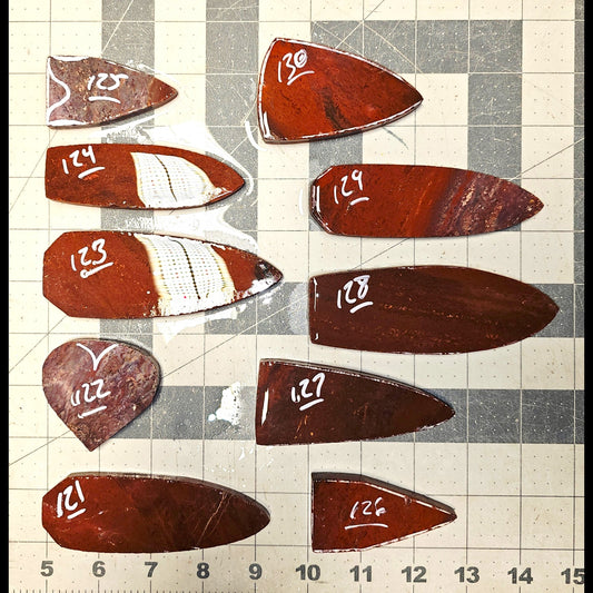 Page 12, Fancy Jasper Preforms,Flintknapping Slabs.