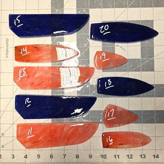Page 2 Cherry & Blue Quartz Glass Preforms, Flintknapping Slabs.